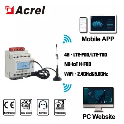 Adw300 Adw210 Adl400 Adl200 Three-Phase & Single Phase Smart Electric Energy Meter Power Meter with MID Certificate Optional WiFi 4G Lora Lorawan for Iot EMS